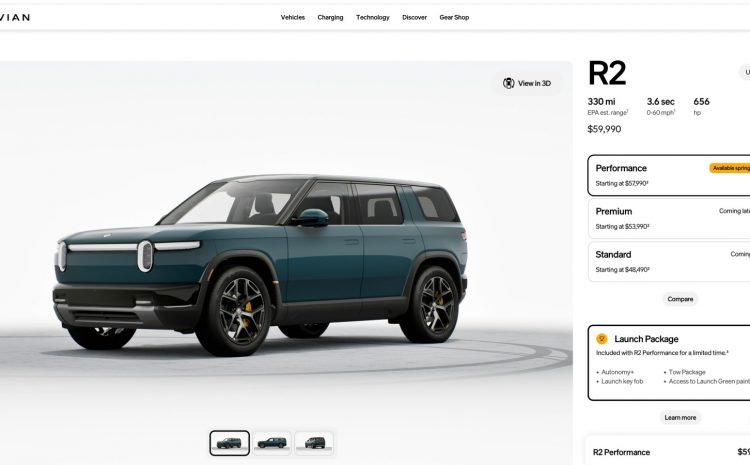  Rivian открыла конфигуратор для R2 — выбирайте свой SUV!